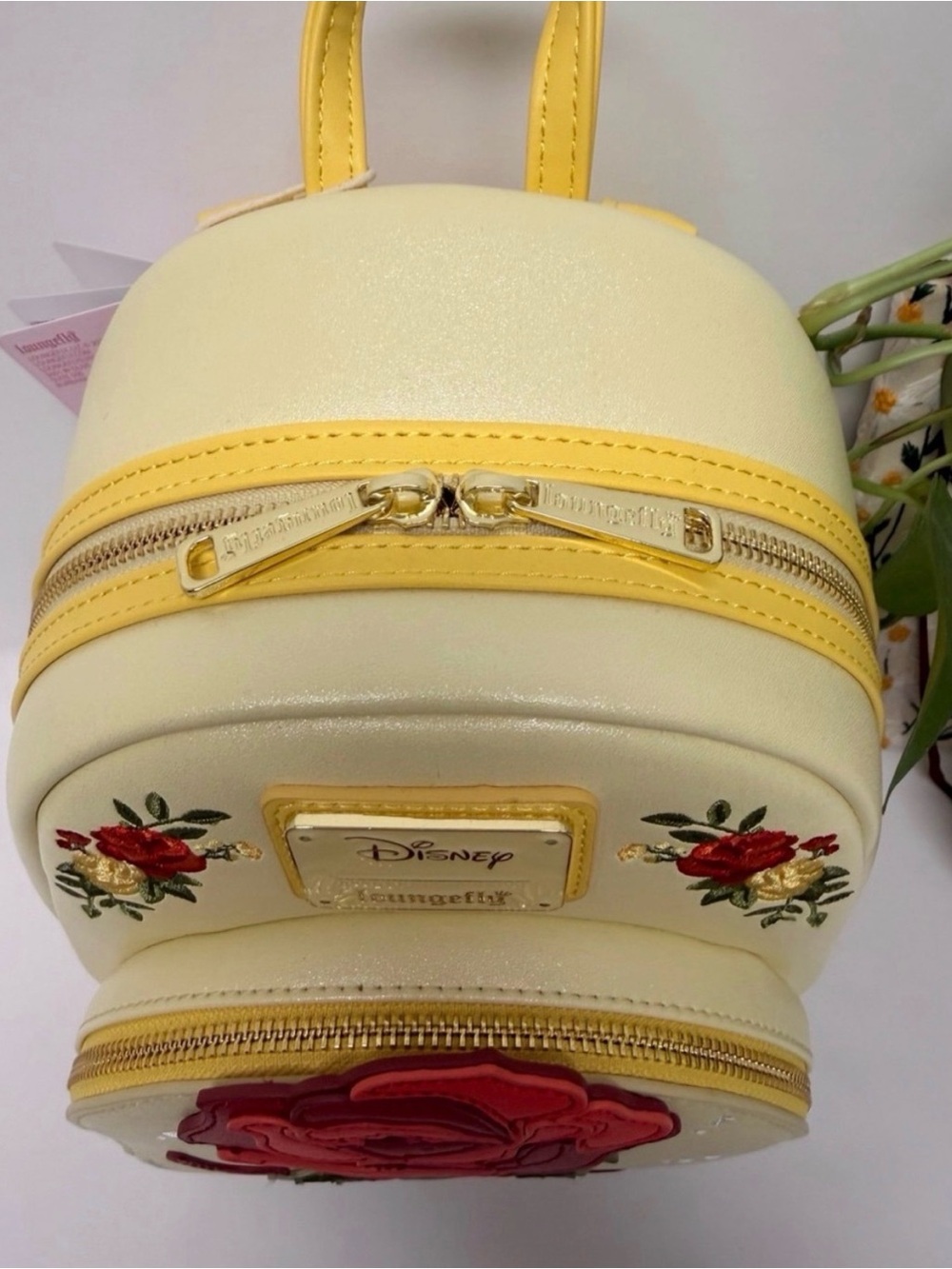 Loungefly Disney Beauty and The Beast Enchanted Rose Shimmer Mini-Backpack - Picture 8 of 10